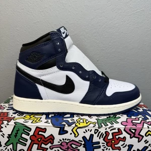 Nike Air Jordan 1 High OG Retro Midnight Navy GS Kids Size 4.5 Y New FD1437-401 - Picture 1 of 14