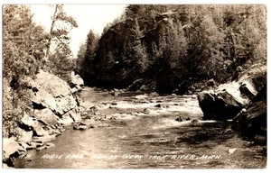 Tarjeta postal Iron River, Michigan 1941 RPPC, Horse Race Rapids de L.L. Cocinero - Imagen 1 de 2