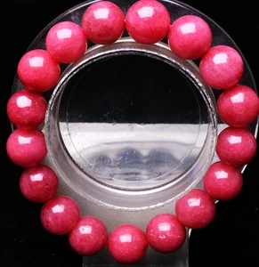 12.2mm Natural Rose Ice Rhodochrosite Gemstone Beads Love Bracelet - Imagen 1 de 6