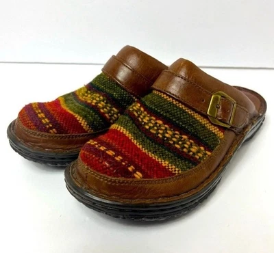 Zuecos sin cordones Born para mujer de cuero estampado multicolor Foto 1 de 4