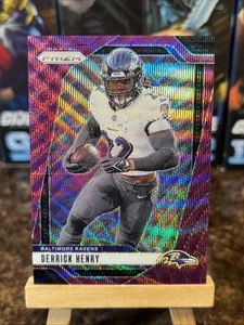 2024 Prizm COLOR MATCH Numbered /99 Purple Wave Derrick Henry Baltimore Ravens - Picture 1 of 3