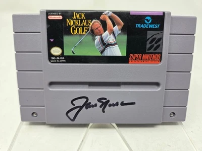 Juego SNES autografiado firmado por Jack Nicklaus Super Nintendo Golf Legend Beckett Foto 1 de 3