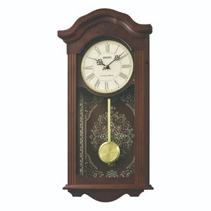 Seiko Dark Wooden Battery Westminster Chime Wall Clock with Pendulum QXM618B - Picture 1 of 3