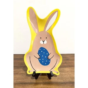 NUEVO CON ETIQUETAS: Room Essentials - Conejo de Pascua, Plato de melamina figurativo amarillo y tostado (11") - Imagen 1 de 5