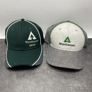 Weyerhaeuser Lot of 2 Baseball Caps New Era Small Fitted & Adjustable Strapback - Picture 1 of 4