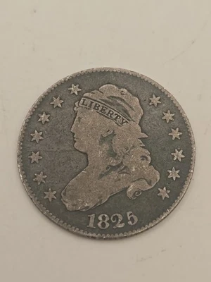 1825 Capped Bust Quarter 25c Silver Coin  - Image 1 of 4