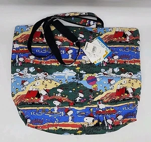 Vintage 80's Snoopy Tote Bag - 17"x12" Camping Woodstock Fishing Hiking Handbag - Picture 1 of 4