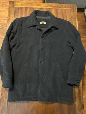 BKE Buckle Fleece Lined Wool Blend Coat Jacket Gray Large - Image 1 of 4