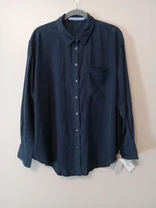 Camisa de mezclilla Calvin Klein azul cuello relajado manga larga con botones talla XL - Imagen 1 de 11