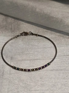 Women’s Sterling Silver Bracelet - Purple, Green & Silver Accents - Picture 1 of 3