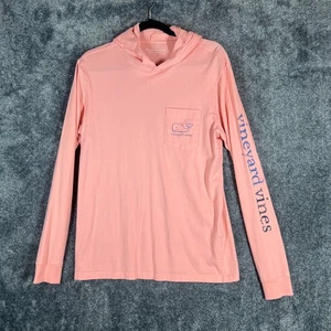 Vineyard Vines Hoodie Mens Small Pink Lightweight Pullover Loose Cotton Hooded - Picture 1 of 10