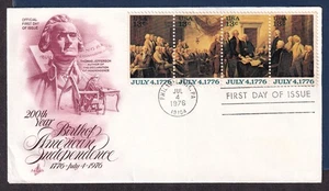1976 Declaration of Independence Sc 1694a setenant Art Craft cachet magenta - Picture 1 of 1