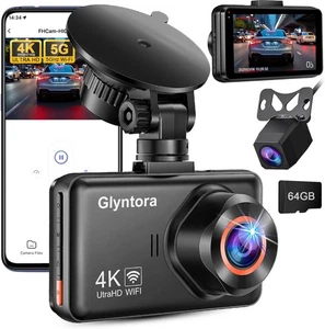 Car Dash Cam Front and Rear 4K+2K Dashcam Built-in WiFi with 64GB SD Card 3 inch - Picture 1 of 8