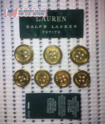 Gold Plated Ralph Lauren Four Holes Blouse Button 0.78”/0.67” Lot 7 Replacement - Image 1 of 4