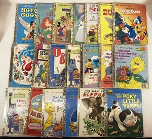 Lot of 20 Little Golden Books Disney Classics Sesame Street Big Bird Poky Puppy - Picture 1 of 6