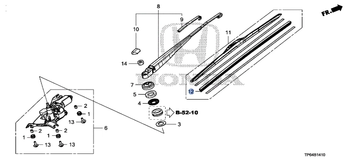 Repuesto limpiaparabrisas trasero genuino Honda 76732-TP6-A02 Foto 1 de 1