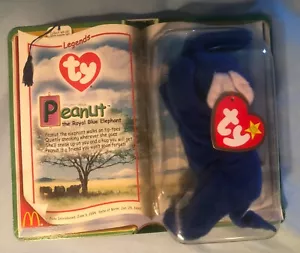 McDonalds Ty Beanie Babys "Legends" Peanut Royal Blue Elephant 2000 sehr selten - Bild 1 von 2