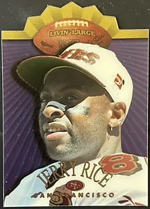 1997 COLLECTOR'S EDGE JERRY RICE LIVIN' LARGE DIE-CUT FOIL INSERT CARD #17 HOF - Picture 1 of 2