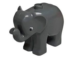 (767) Lego Duplo® kleiner Elefant Dunkelgrau für Zoo Tierpark Tier Figur Zubehör - Bild 1 von 2