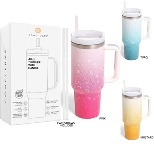 ComfyLuxe Glitzer Farbverlauf Muster 40oz Doppelwandig Edelstahl Becher - Bild 1 von 8