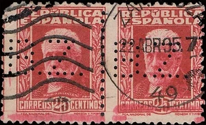 Zaragoza - Edi o 667 Pareja - II República - Perforado "B.Z."  - Bild 1 von 1