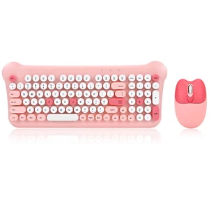 Full Size Round Keycap 2.4G Wireless Keyboard Mouse Combo for PC Computer - Picture 1 of 6