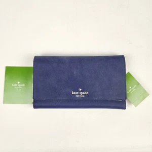 Kate Spade Phoenix Milkas Pond  Womens Wallet Clutch Indigo Blue New with Tags - Picture 1 of 5