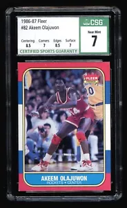 Akeem Olajuwon 1986-87 Fleer #82 CSG 7.0 #1004330040 - Picture 1 of 2