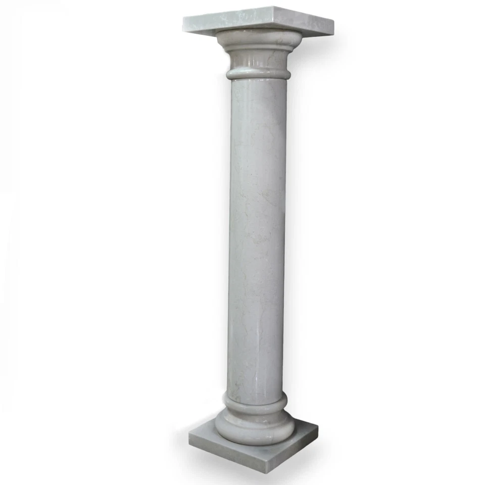 Colonne En Marbre Blanc De Carrare Design Italien H 94cm - Photo 1/1
