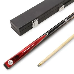 Baize Master 48 pulgadas RED CONQUEST Junior Snooker Pool 2pc Cue con estuche duro - Imagen 1 de 9