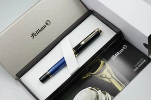 PELIKAN Souveran M800 Black Blue fountain pen Nib:EF - Picture 1 of 6