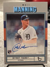 Matt Manning 2022 Topps Brooklyn Collection Platinum Auto 1/1 Detroit Tigers RC