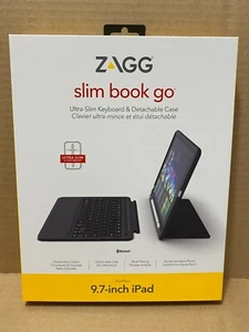 Zagg Slim Book Go Keyboard Case for iPad 9.7 inch 6th Generation 2018 Black - Picture 1 of 5