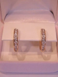 GORGEOUS QVC 14K ROSE GOLD NATURAL AFFINITY DIAMOND HOOP EARRINGS 1.00 CTTW!  - Picture 1 of 12