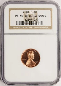 2001-S Lincoln Memorial Cent 1c NGC PF69RD Ultra Cameo - Picture 1 of 4