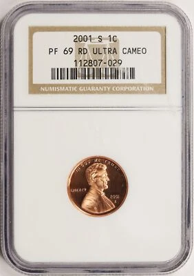 2001-S Lincoln Memorial Cent 1c NGC PF69RD Ultra Cameo - Image 1 of 4