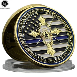 US Matthew Cross Commemorative Coin Policy Officer's Prayer Challenge Coin Gift - Picture 1 of 13
