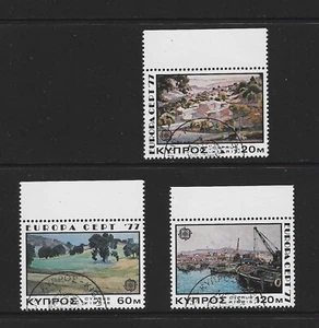 CYPRUS 1977 LANDSCAPES PAINTINGS Διαμαντη Κανθοs Ιοαννιδηs Set 3v VERY FINE USED - Picture 1 of 1