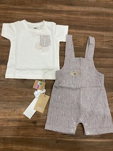 IDo Completo T-Shirt E Salopette - 6 Mesi   - 68cm Nuova Con Cartellino - Foto 1 di 3