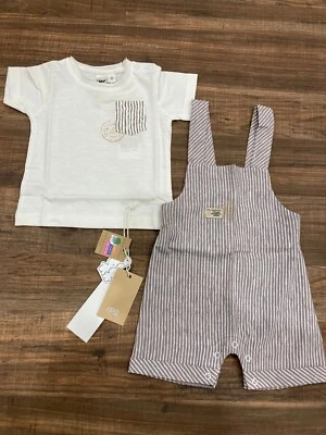 IDo Completo T-Shirt E Salopette - 12 Mesi   - 80cm Nuova Con Cartellino - Immagine 1 di 3