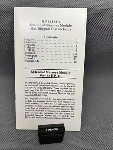 HP 82181A Extended X-Memory HP 41C CV CX Calculator with QREF - Picture 1 of 1