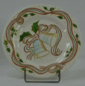 1 plato de ensalada Sonoma Home motivos navideños campanas plateadas  - Imagen 1 de 2