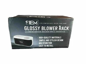 Hair Dryer Holder Wall Mounted Organizer Glossy Blower Rack Black And White - Picture 1 of 18