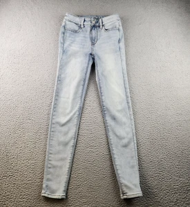 American Eagle Jeans Women's 00 (29x27) Hi Rise Jegging Super Stretch Blue Denim - Picture 1 of 10