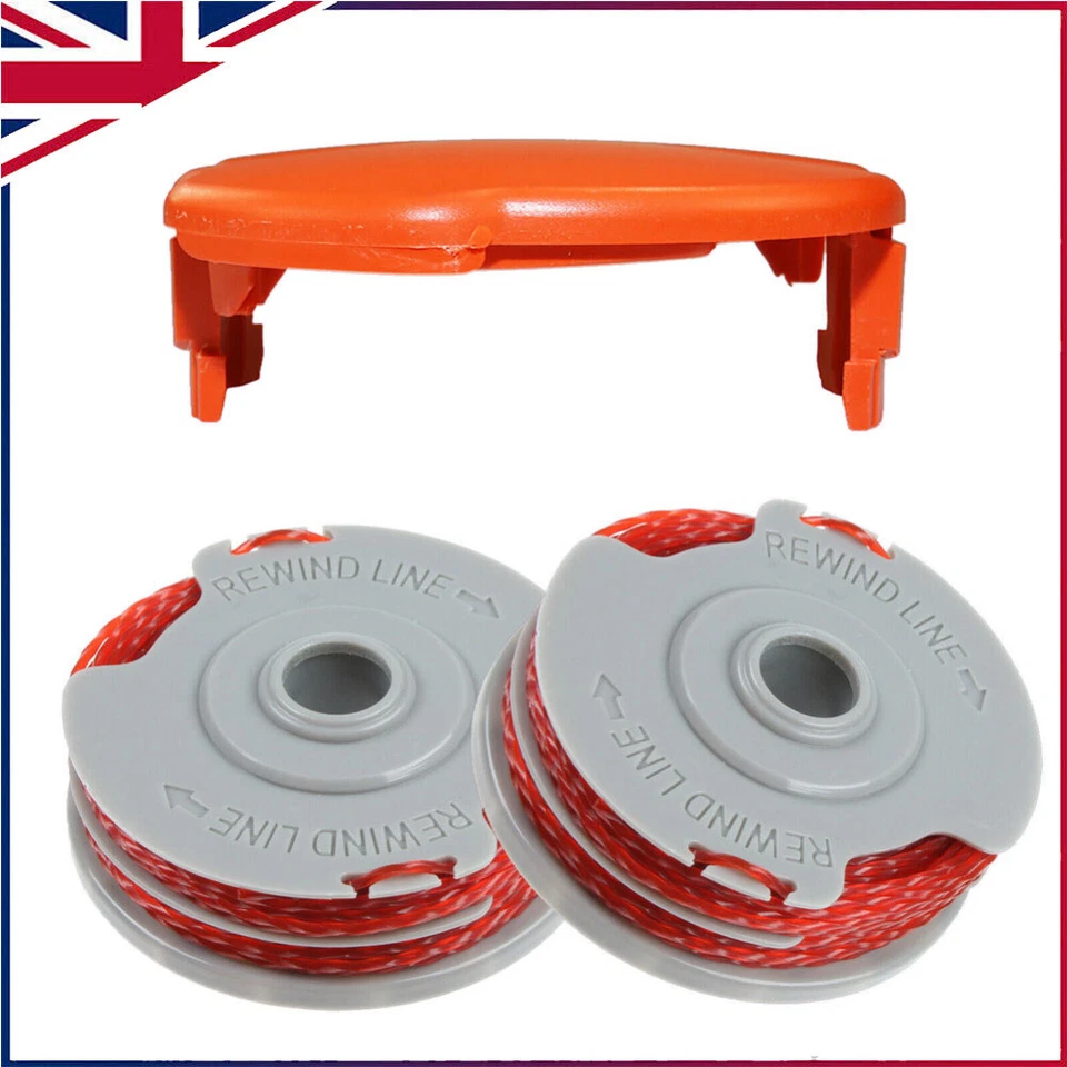 2x For Flymo Contour 500 Power Plus 500 & 500XT Strimmer Trimmer Spool + 1X cap