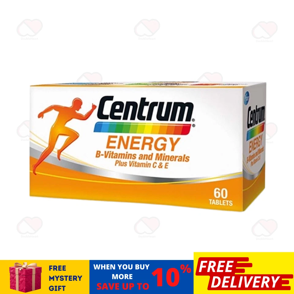 1X60's New Centrum Energy B-Vitamins and Minerals + Vitamin C & E Free Shipping - Image 1 of 4