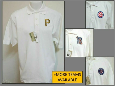 New Sz S-5XL White Mlb Mens Cotton #80I Golf Polo Shirt Cover