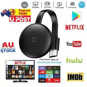 For Chromecast Google Wireless 4K HDMI 2.4GHz 5GHz Display Media Streaming Video - Picture 1 of 12