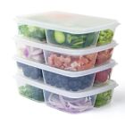4 Pcs Reusable 4 Compartment Food Storage Containers with Lids, Food Containe...