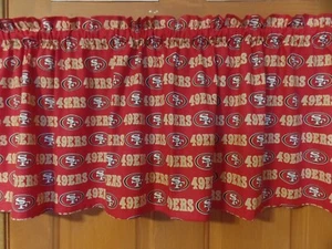 NFL San Francisco 49'ers, Handmade Sports Team Bedroom Curtain Valances, Red - Picture 1 of 3